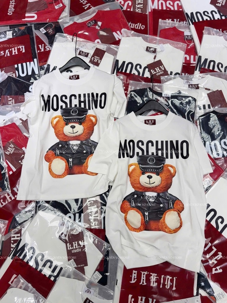 Áo thun gấu Moschino - Form rộng dưới 65kg