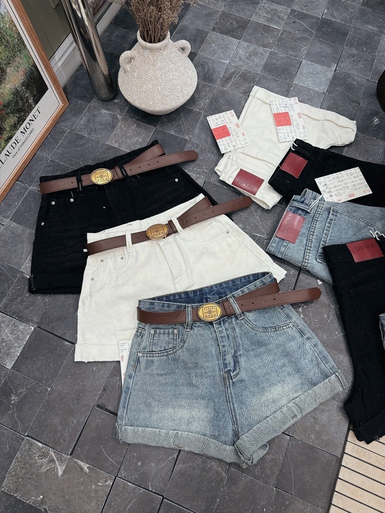 Quần jean đùi xắn lai - 0330 Xanh