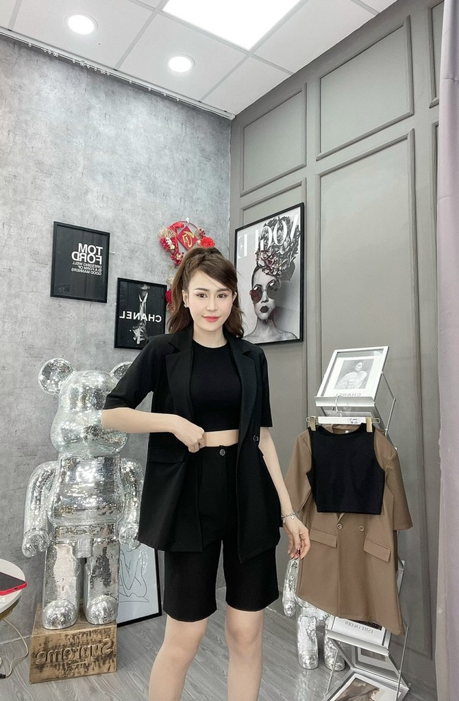 Set vest quần ngố x áo thun