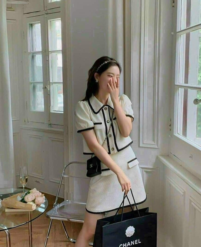 Set áo dạ xố cổ sen