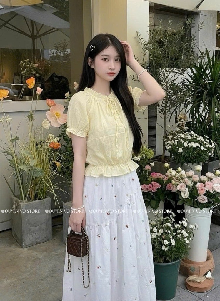 Áo đũi tơ tay phồng tk