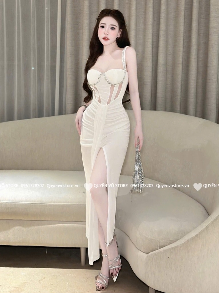 Đầm ôm body dáng dài cúp ngực