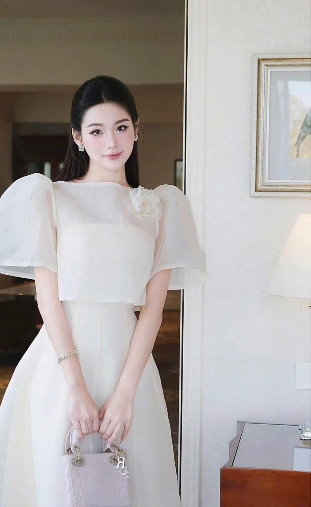 Set đầm maxi voan tơ đính hoa