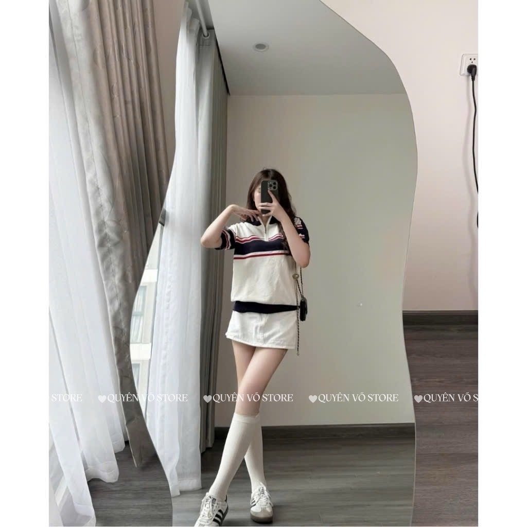 Áo khóa kẻ sọc ngang