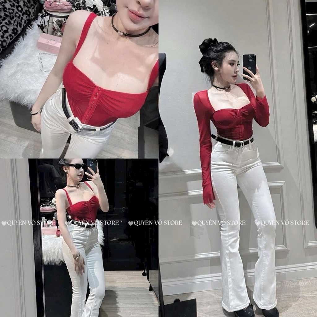 QJ 02 Quần jean loe trắng