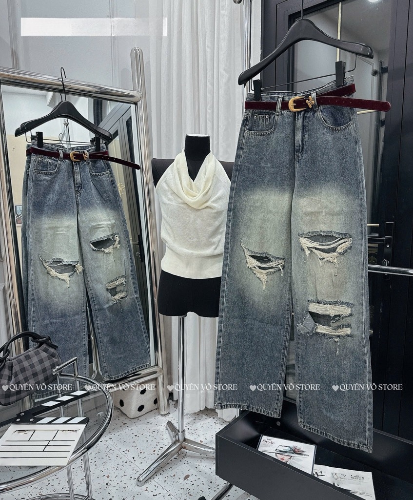 QJ 6108 Quần jean suông