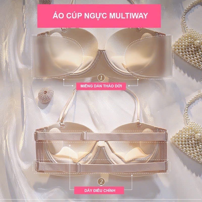 Áo cúp ngực kèm dán 2 bên - M77