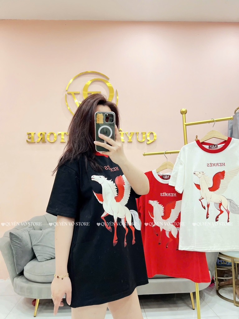 Áo thun ngựa cánh - Form rộng dưới 65kg