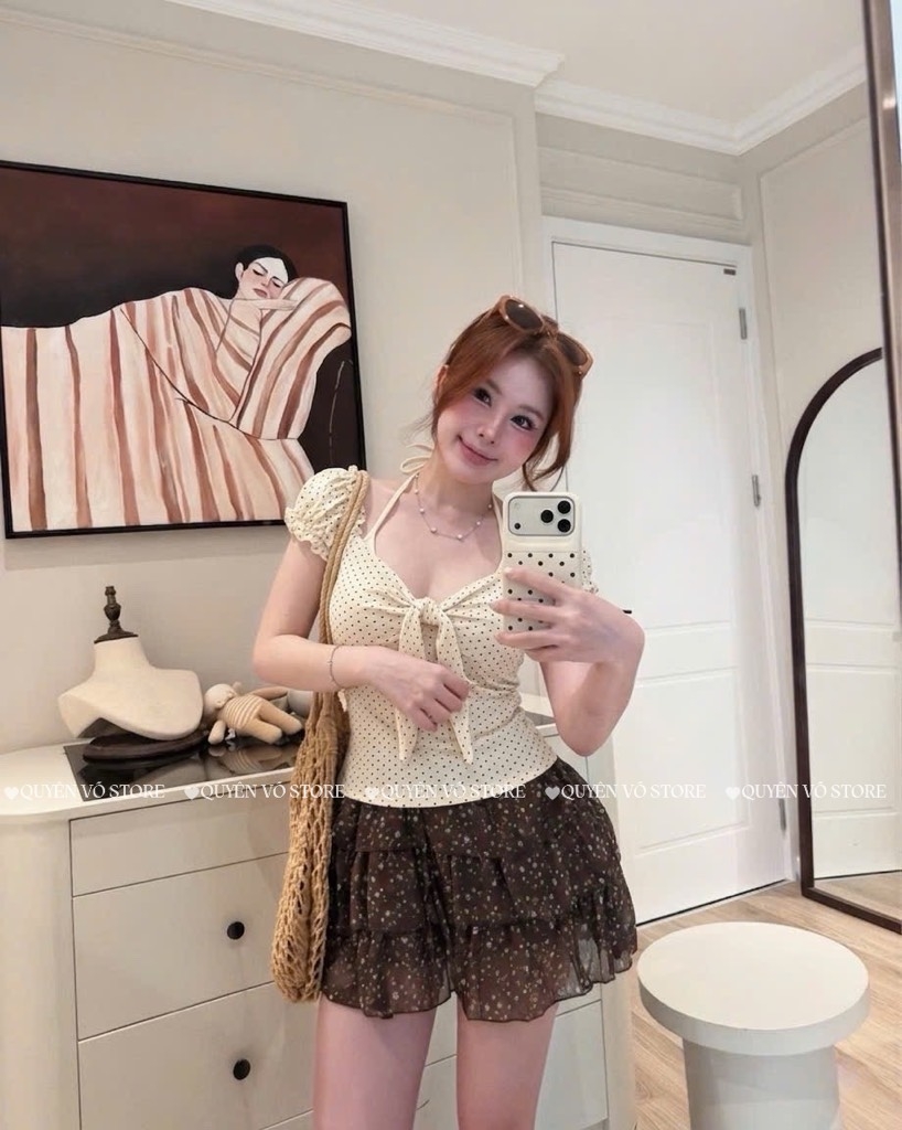 Áo thun set buộc trước