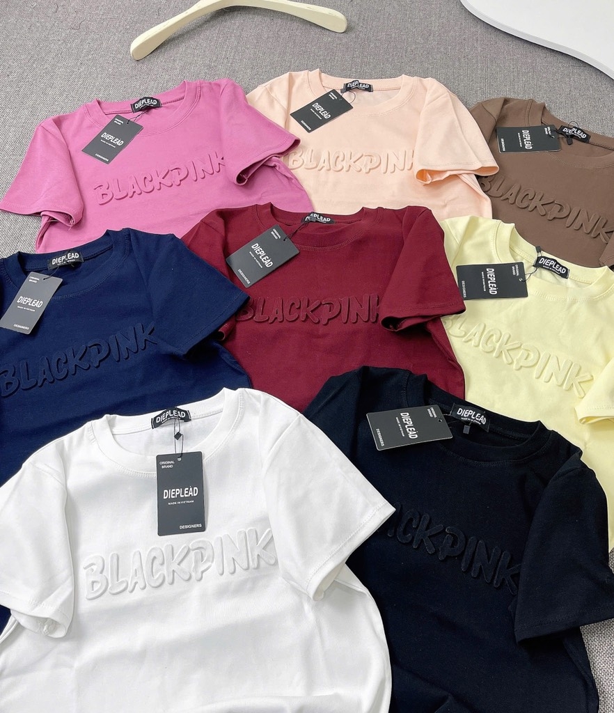 Áo thun dập nổi blackpink - Form vừa