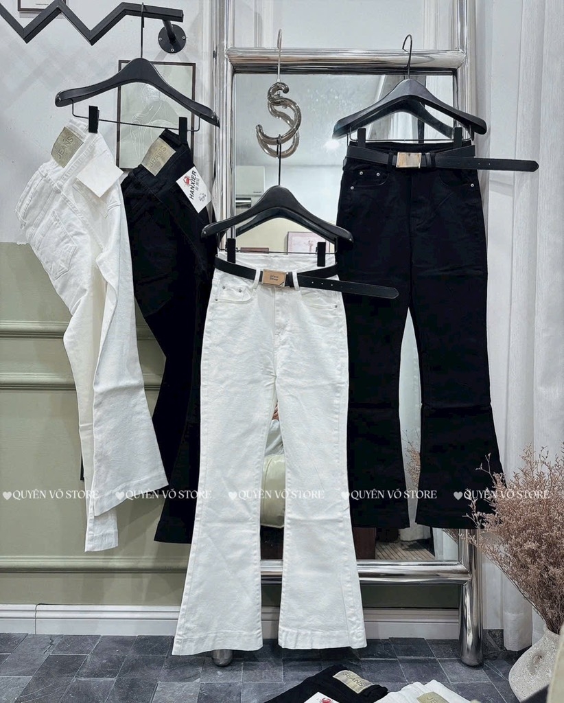 QJ 02 Quần jean loe trắng