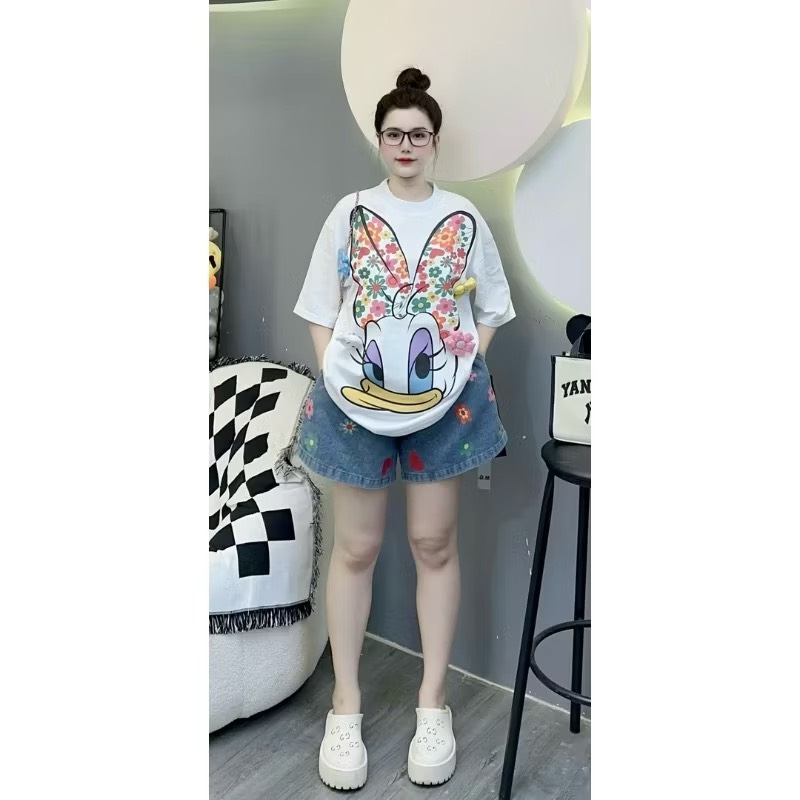Áo thun vịt nơ hoa