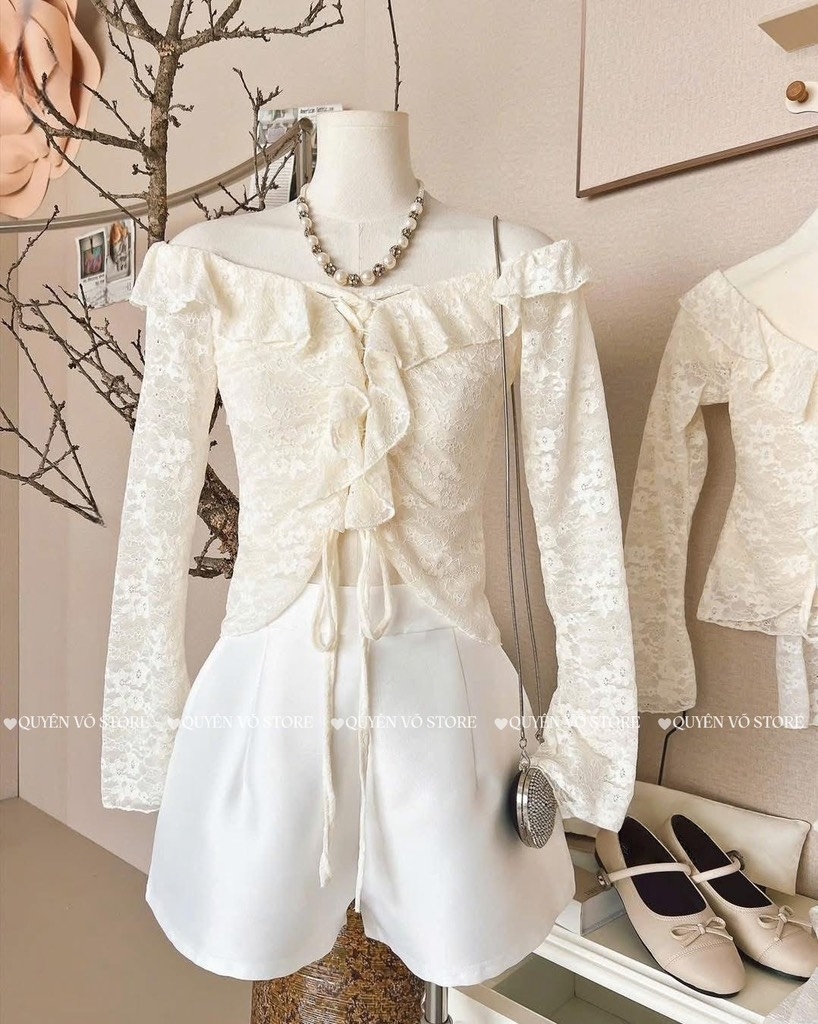 Áo ren 58168 - Trắng