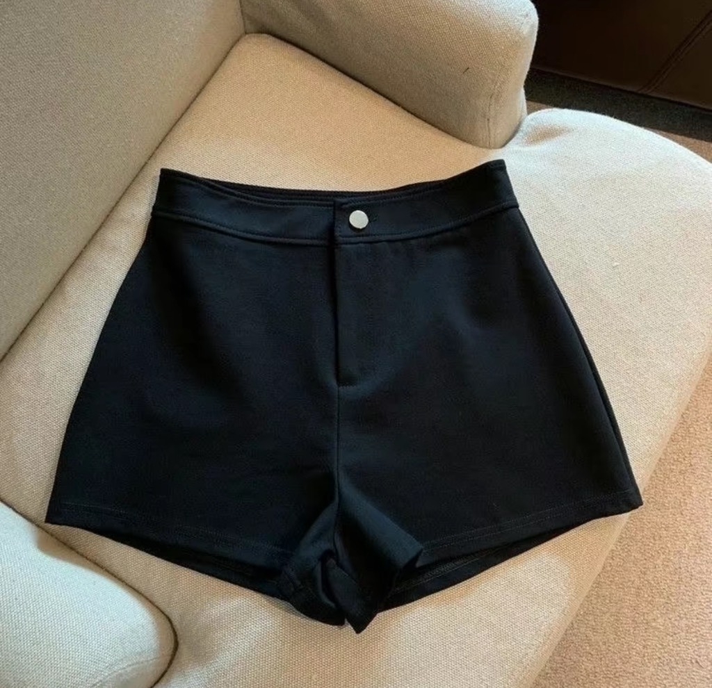 Quần short đùi cạp cao - Chất co giãn