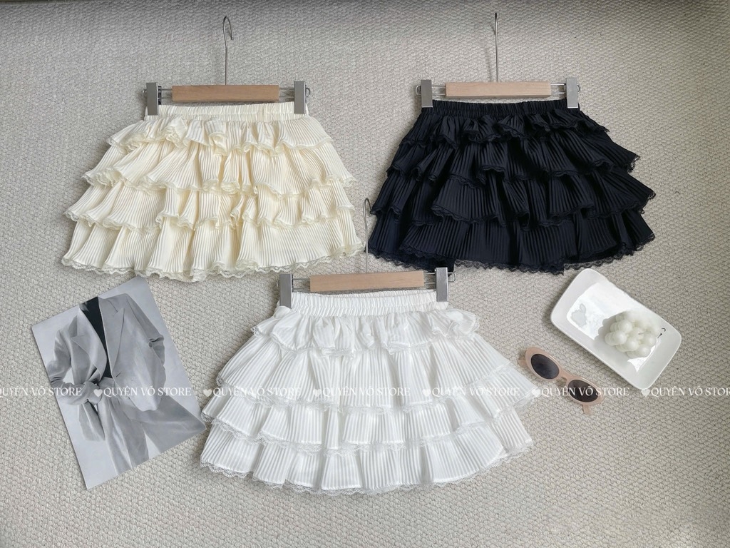 Chân váy 4 tầng - Trắng