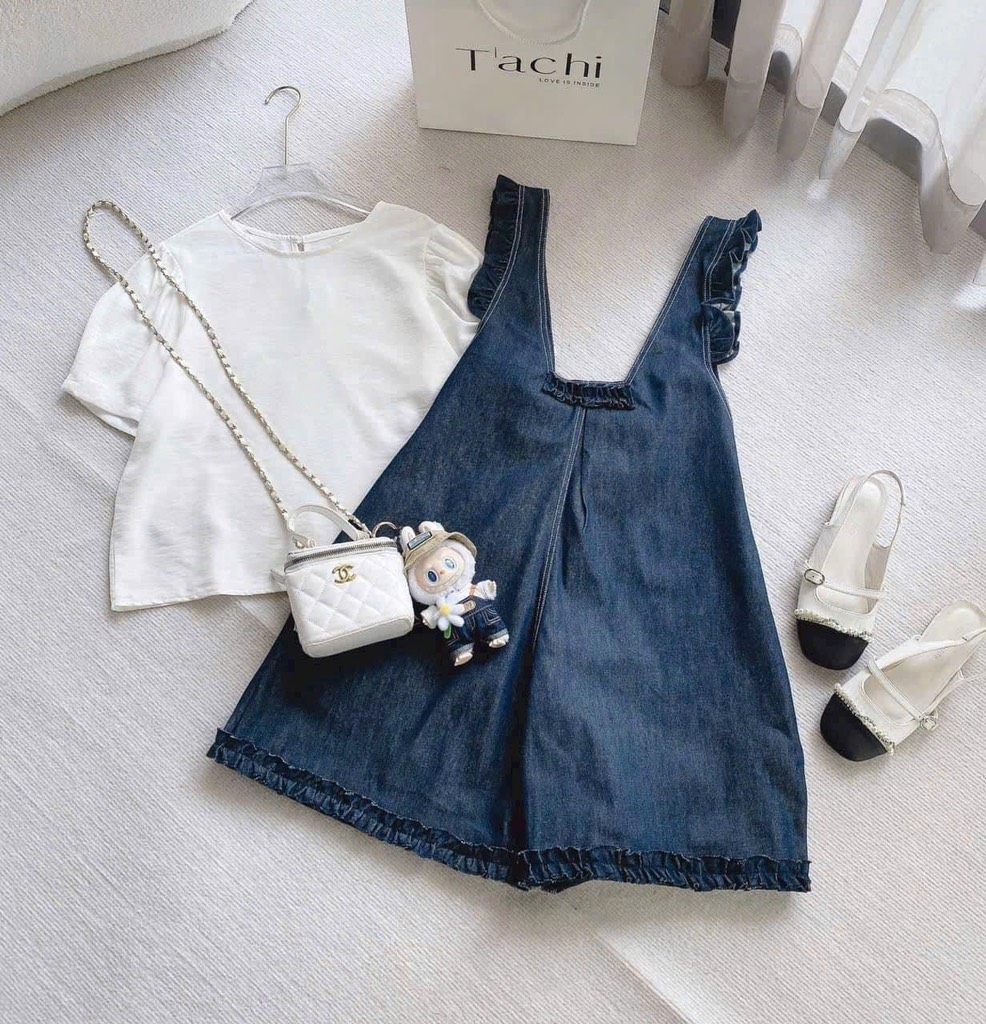 Set yếm Babydoll jean bèo