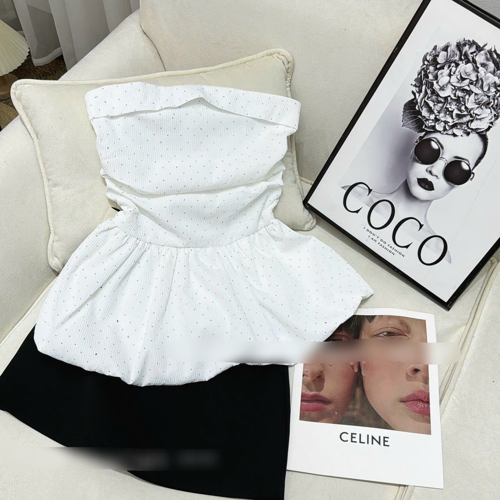 Áo cúp ngực bo chun bling