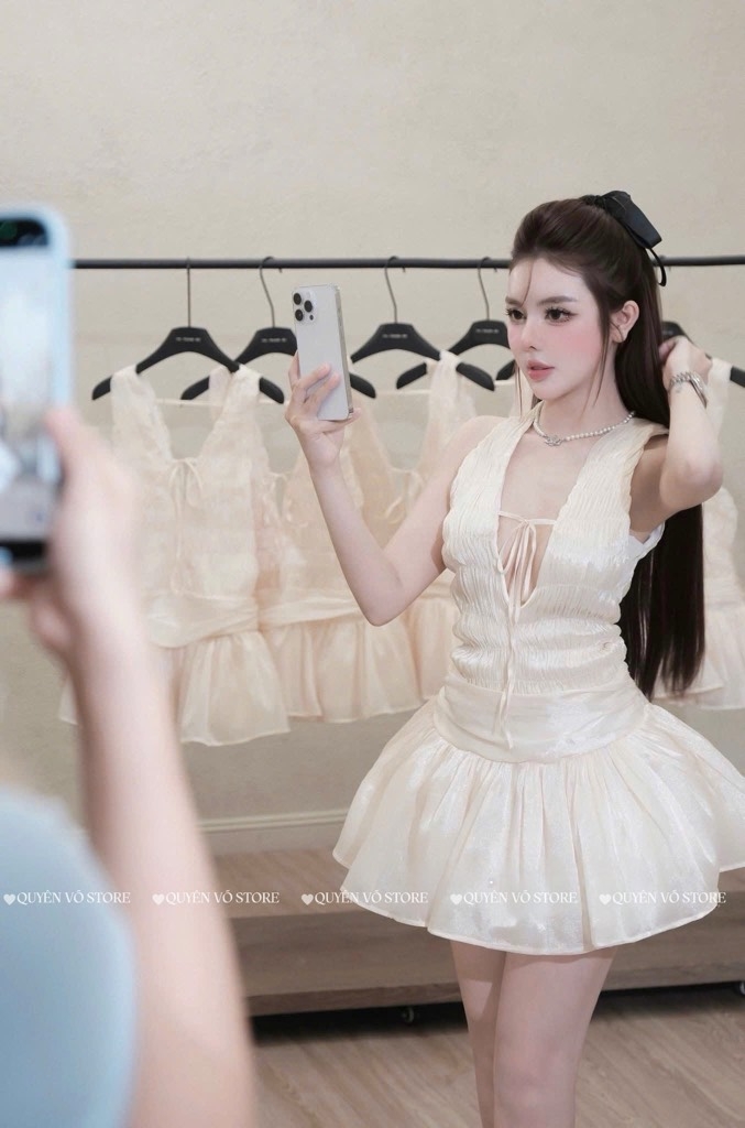 Đầm nơ xòe - 6095