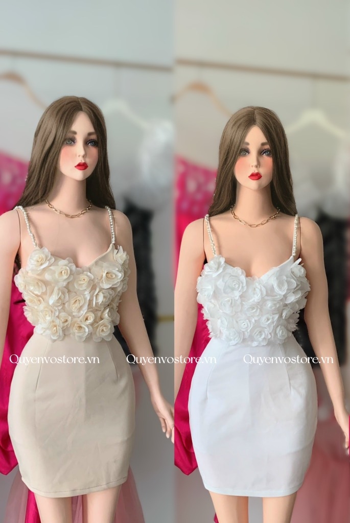 Đầm body hoa hồng 3D