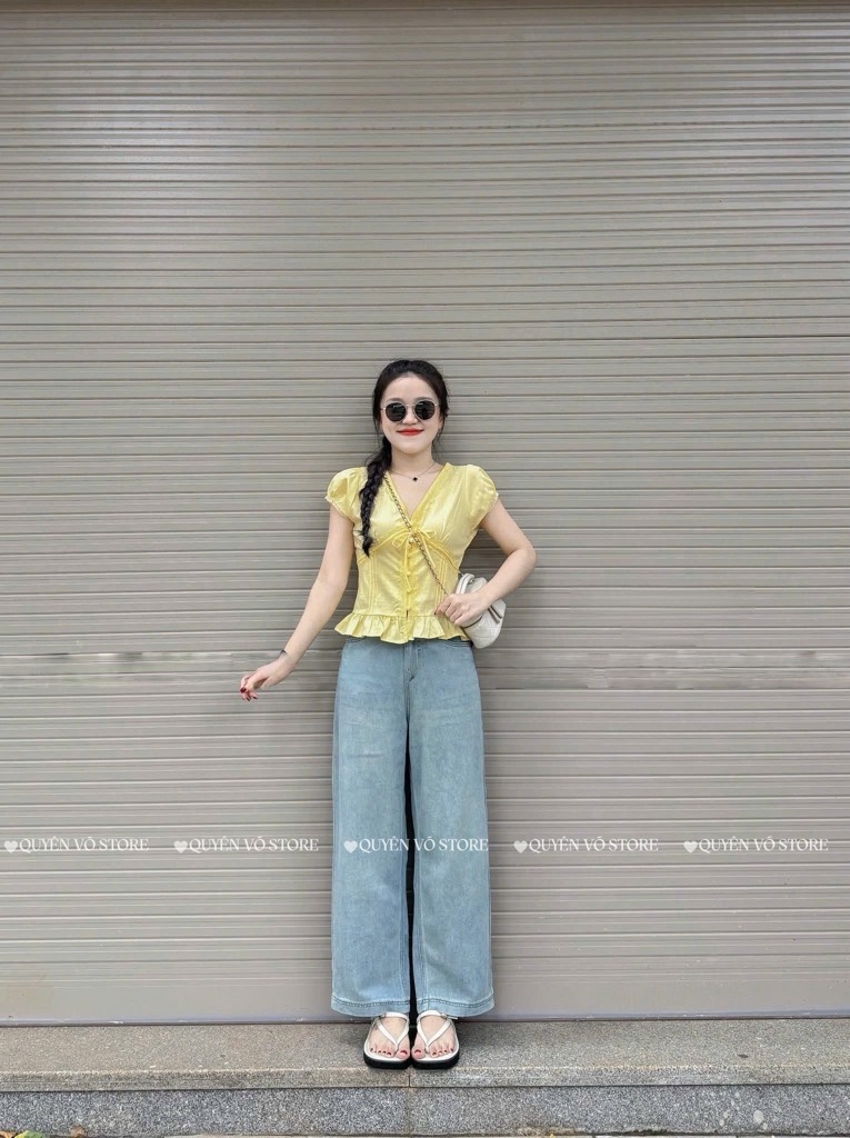 QJ 6819 Quần jean suông