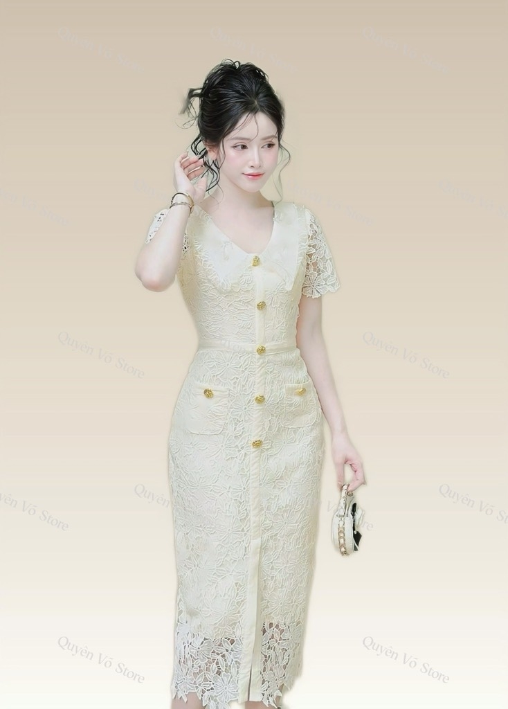 Đầm ren sang chảnh dáng dài