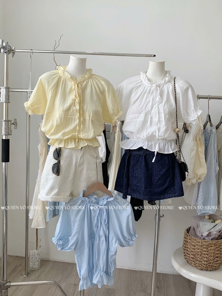 Áo đũi tơ tay phồng tk