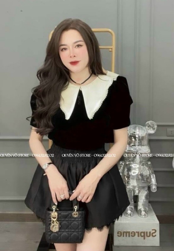 Set áo nơ nhỏ x quần chân ren