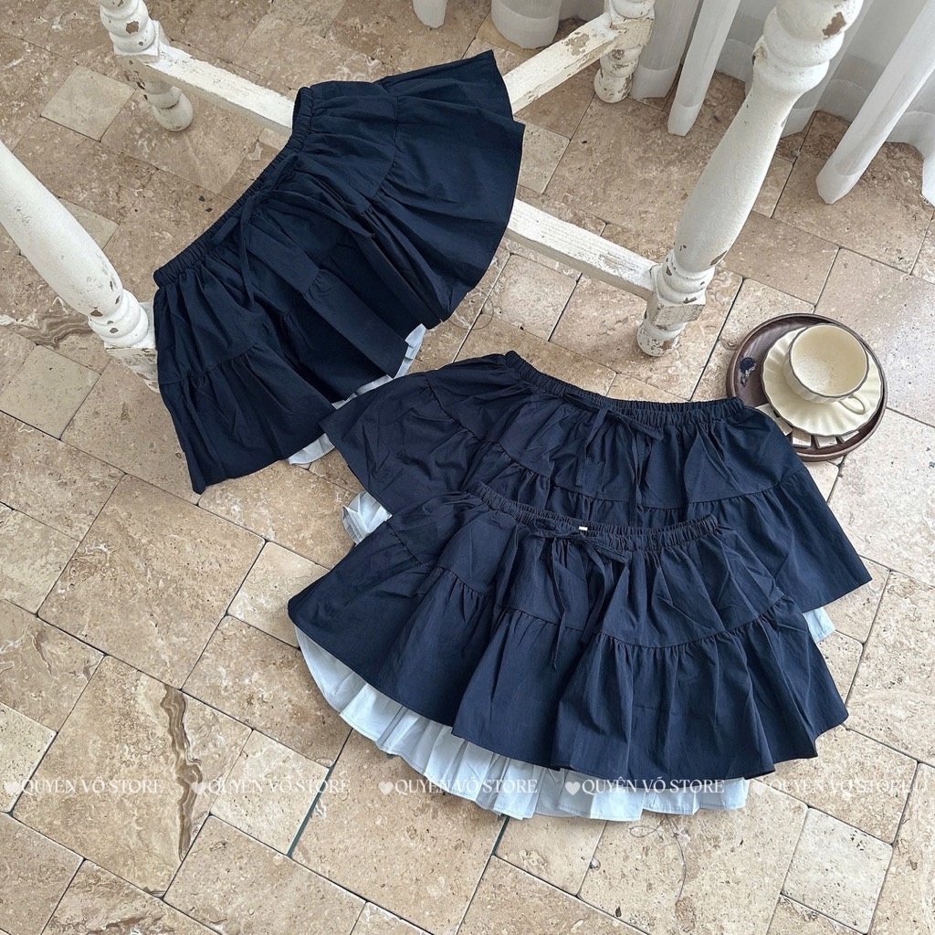 Chân váy tầng phối