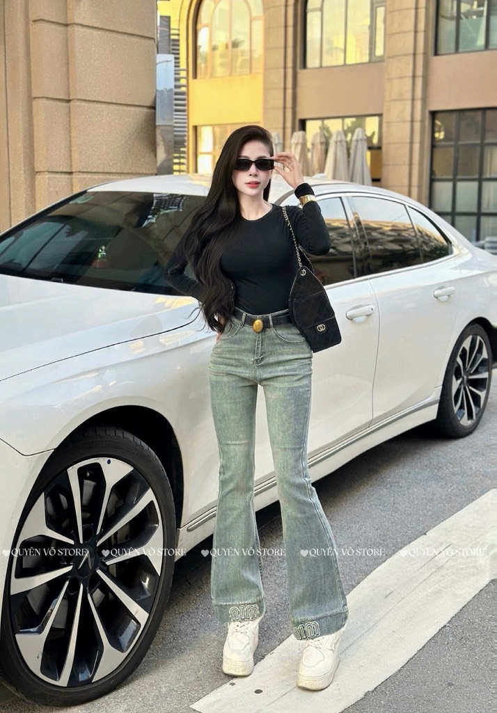 QJ 8523 Quần jean loe