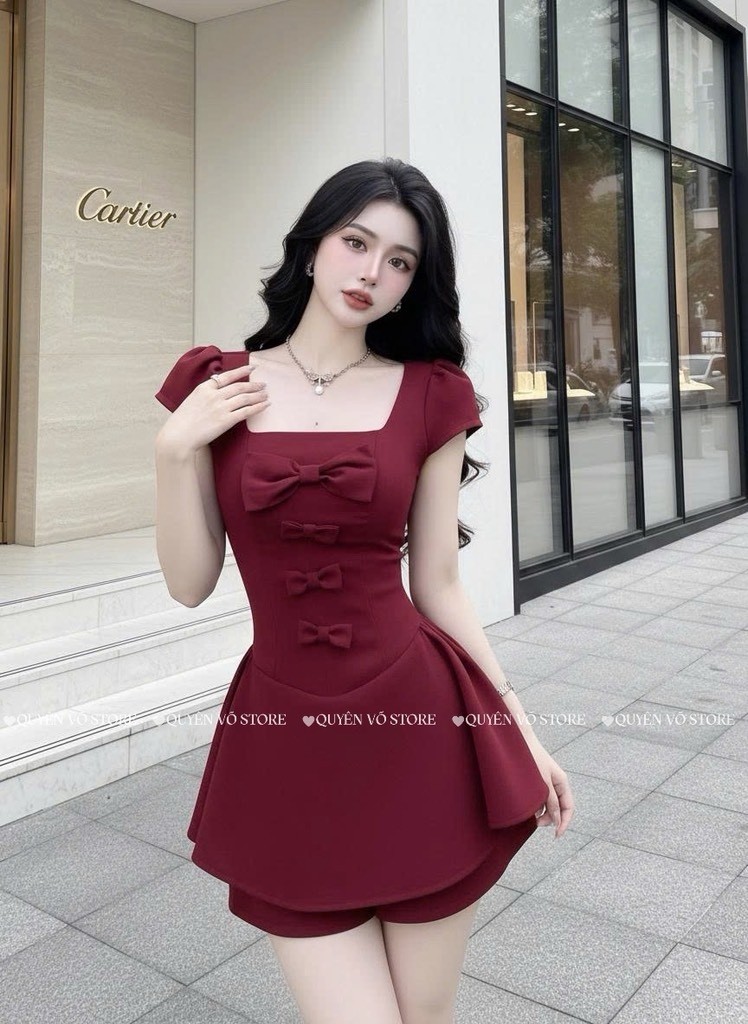 Set bộ nơ đỏ cherry - L