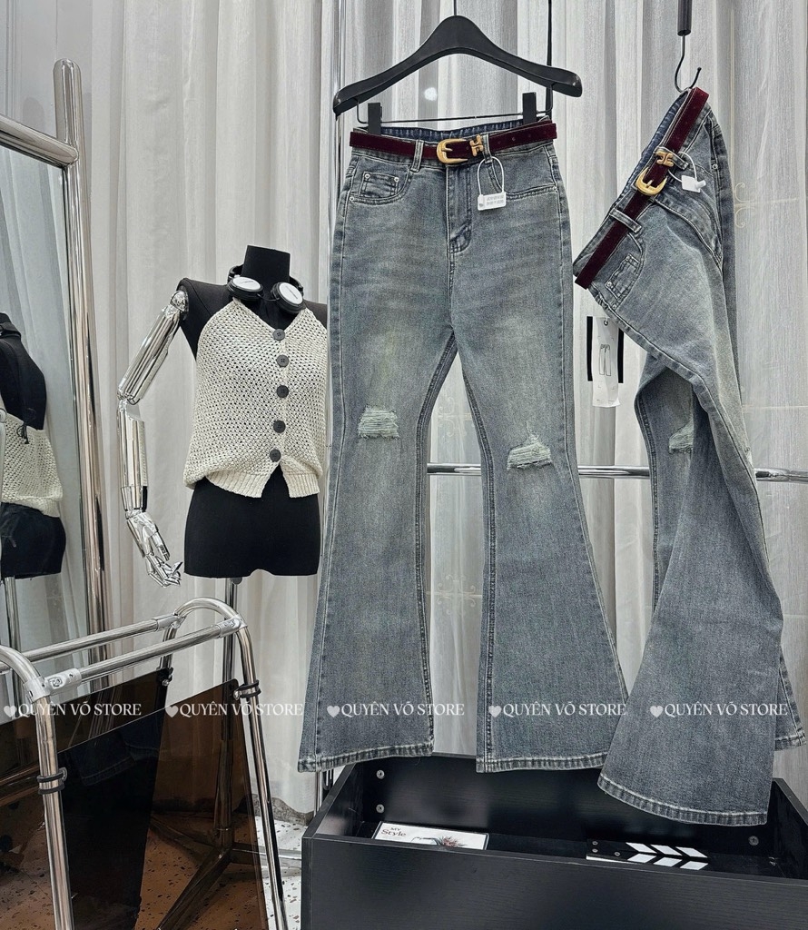 QJ 8535 Quần jean loe