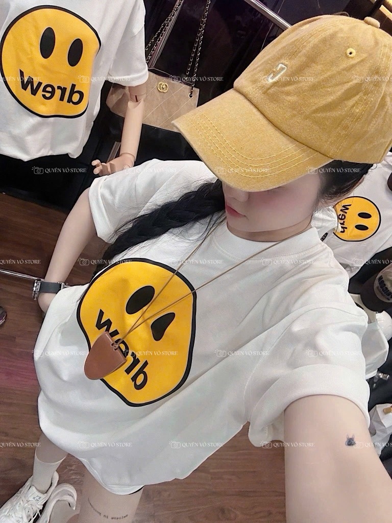 Áo thun mặt cười - Form rộng dưới 65kg