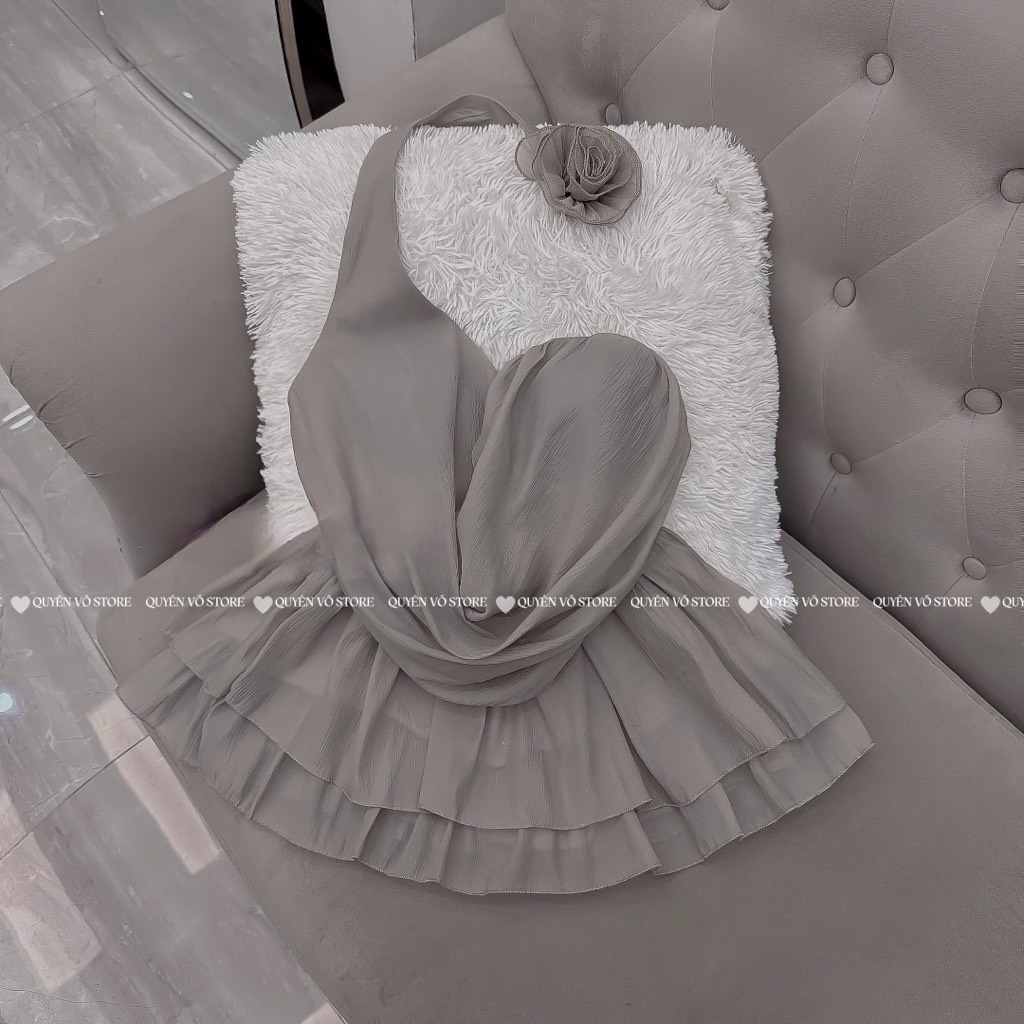 Set tơ hoa choàng cổ - Rêu