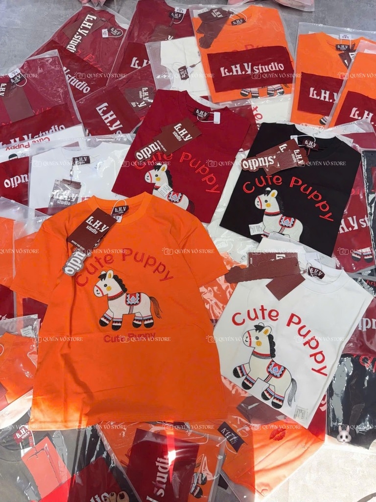 Áo thun ngựa cute - Form rộng dưới 65kg