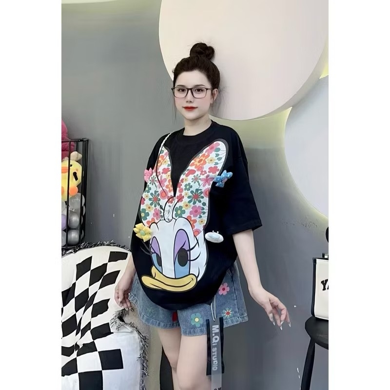 Áo thun vịt nơ hoa