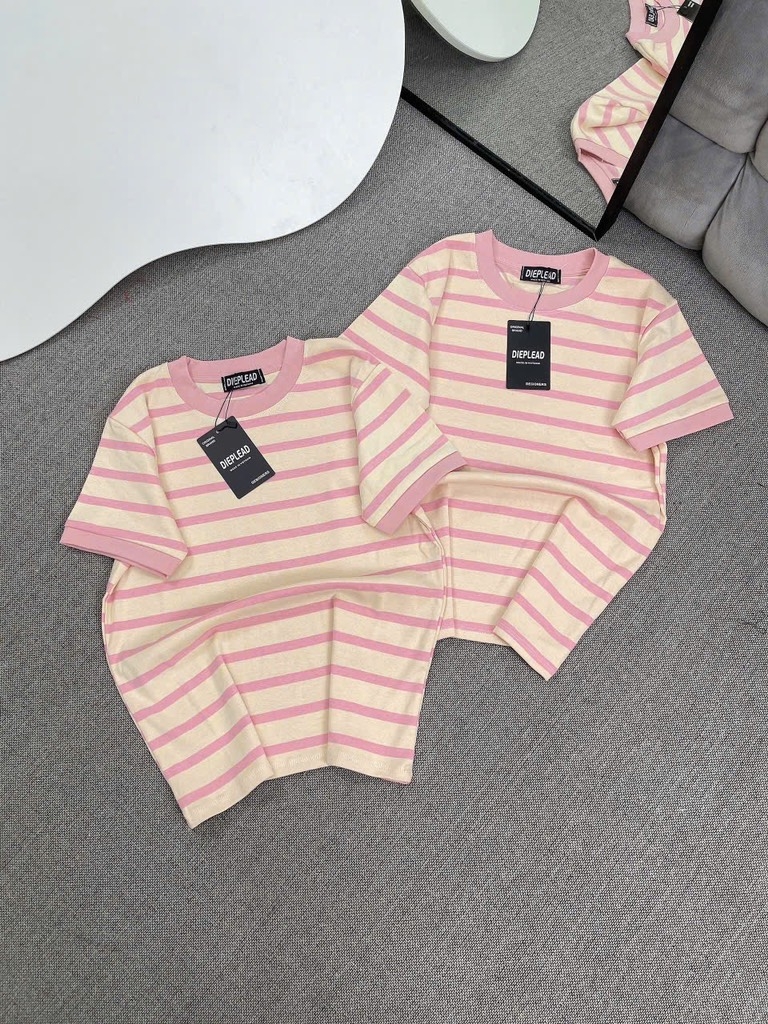 Áo thun sọc trơn - Form vừa