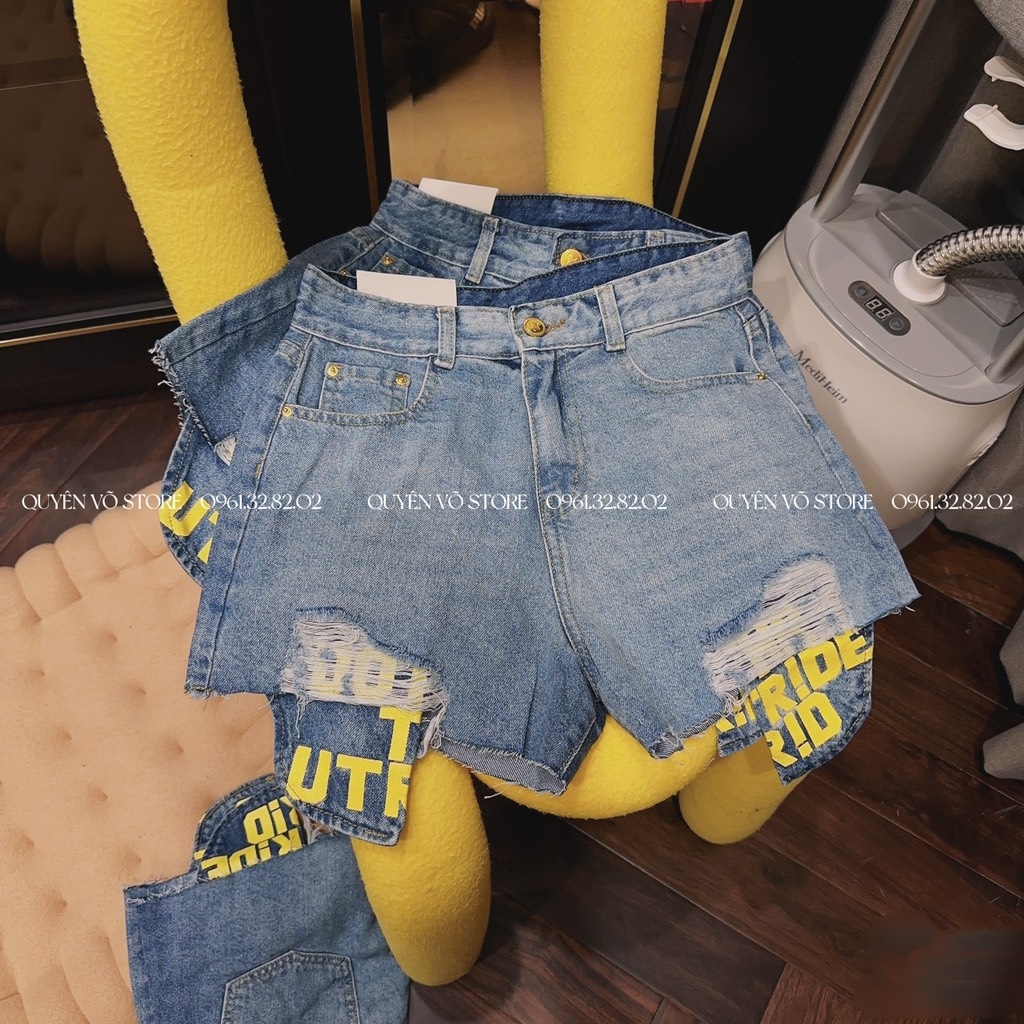 QJ 790 Quần jean short túi vàng - S - L