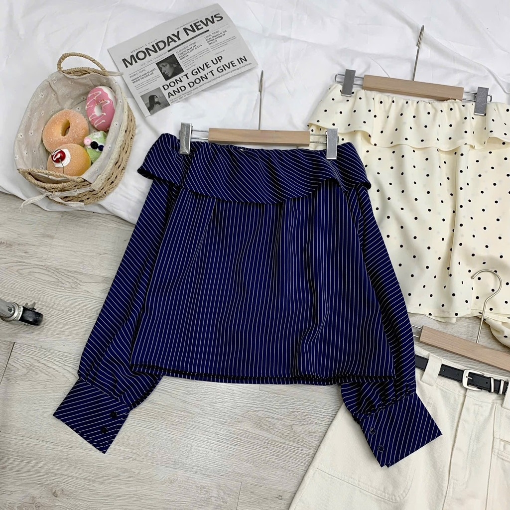 Áo chéo trễ vai thiết kế - 604