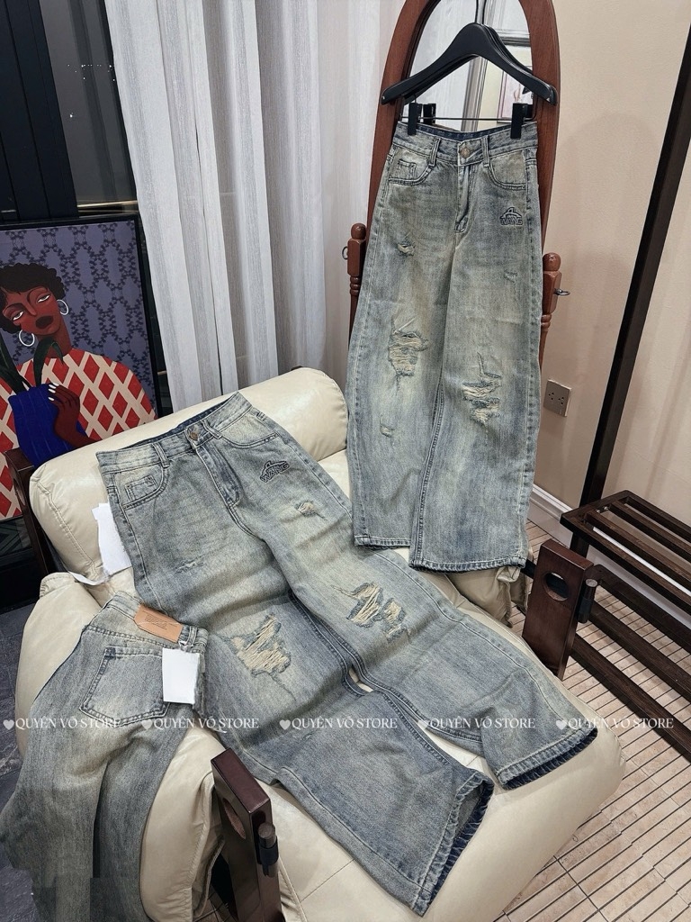 QJ 6536 Quần jean suông