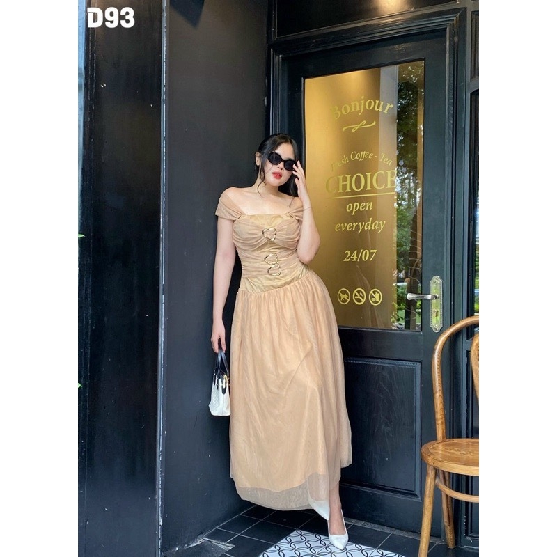 BIGSIZE 55-65kg - Đầm lưới 3 khuy thiết kế xòe