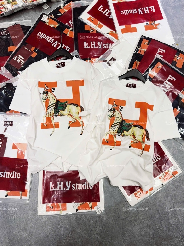 Áo thun ngựa chữ H - Form rộng dưới 65kg