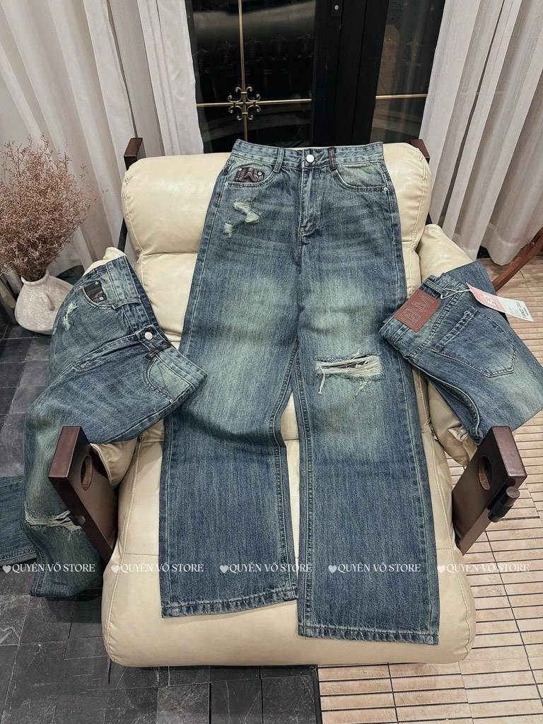 QJ 6540 Quần jean suông