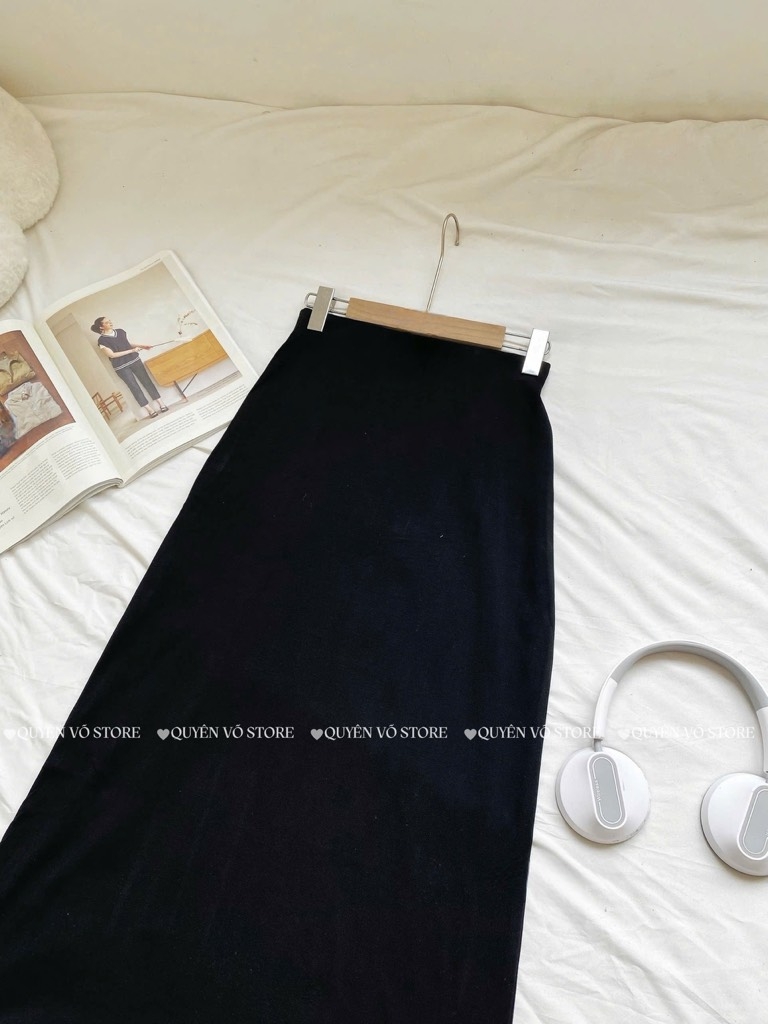 Chân váy cotton dáng dài chữ A
