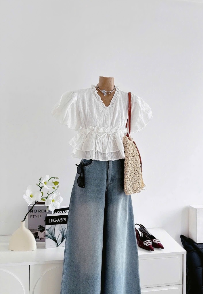 Set áo xô thêu Babydoll