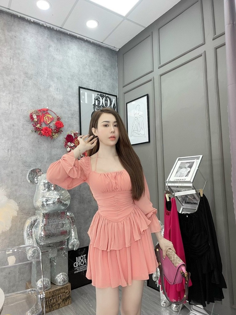 Đầm voan xòe tầng - S M
