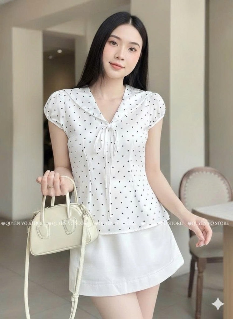 Áo sơ mi cổ thủy thủ bi - Trắng 1453