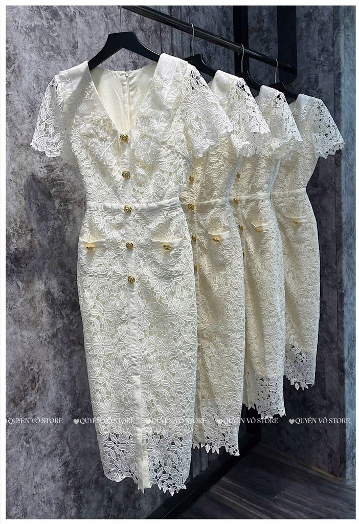 Đầm ren sang chảnh dáng dài