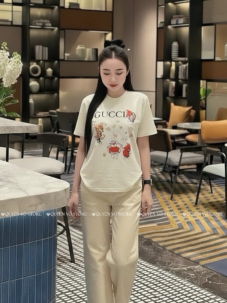 Áo thun mèo Gucci - Form 40-55kg Babytee
