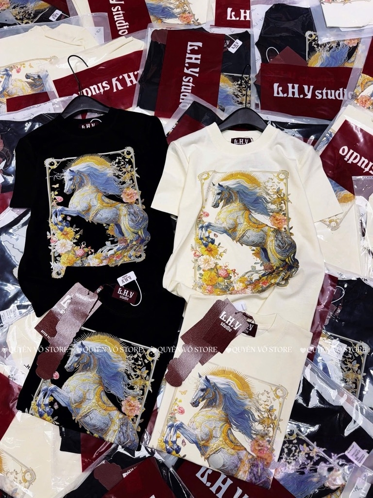 Áo thun ngựa tranh - Form vừa 45-55kg