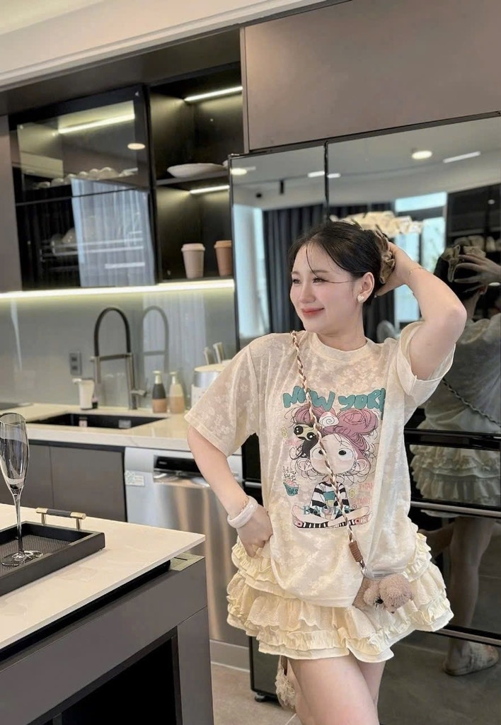 Set ren cô gái kem